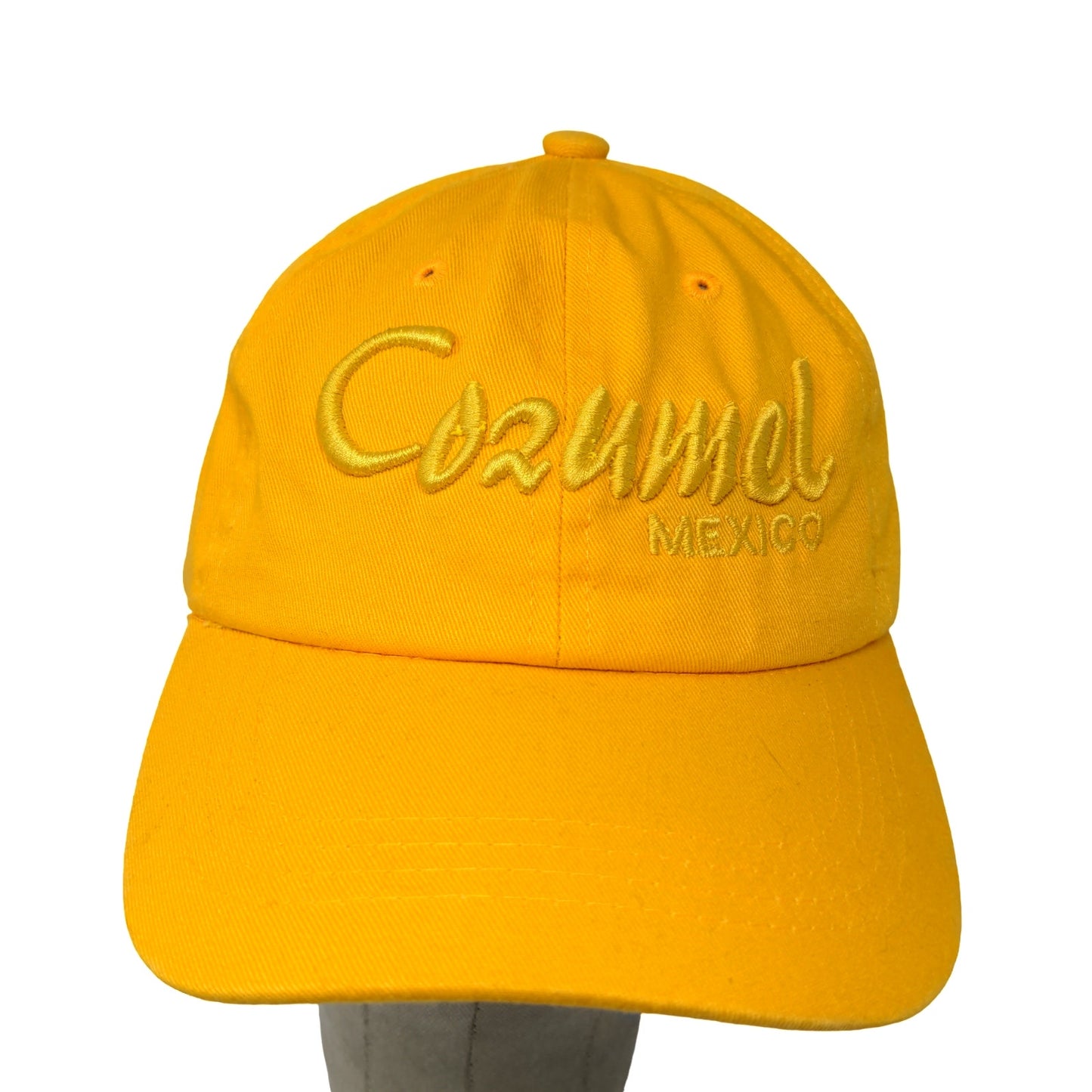 Cozumel Mexico Men's Slideback Hat Yellow Adjustable Embroidered Logo