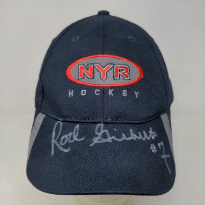 New York Rangers Men's Strapback Hat Blue Adjustable Rod Gilbert Autographed #7