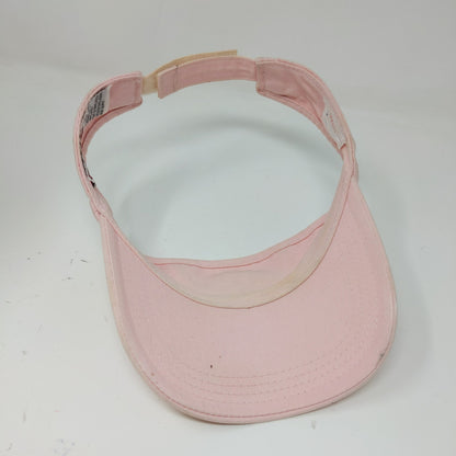 American Needle Strapback Sun Visor Hat Embroidered C Logo Pink