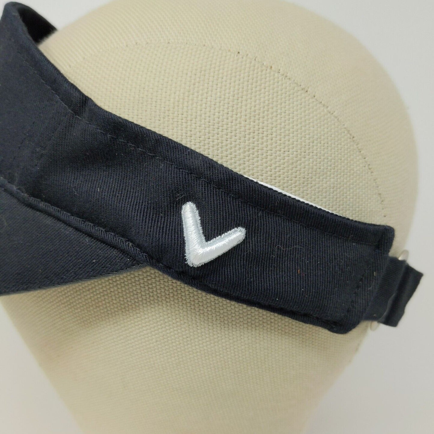 Callaway Golf Visor Black / White Letters Adjustable Embroidered Logo