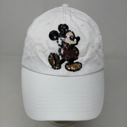 Disney Parks Men's Mickey Mouse Hat White Size Adult Strapback Shiny Official