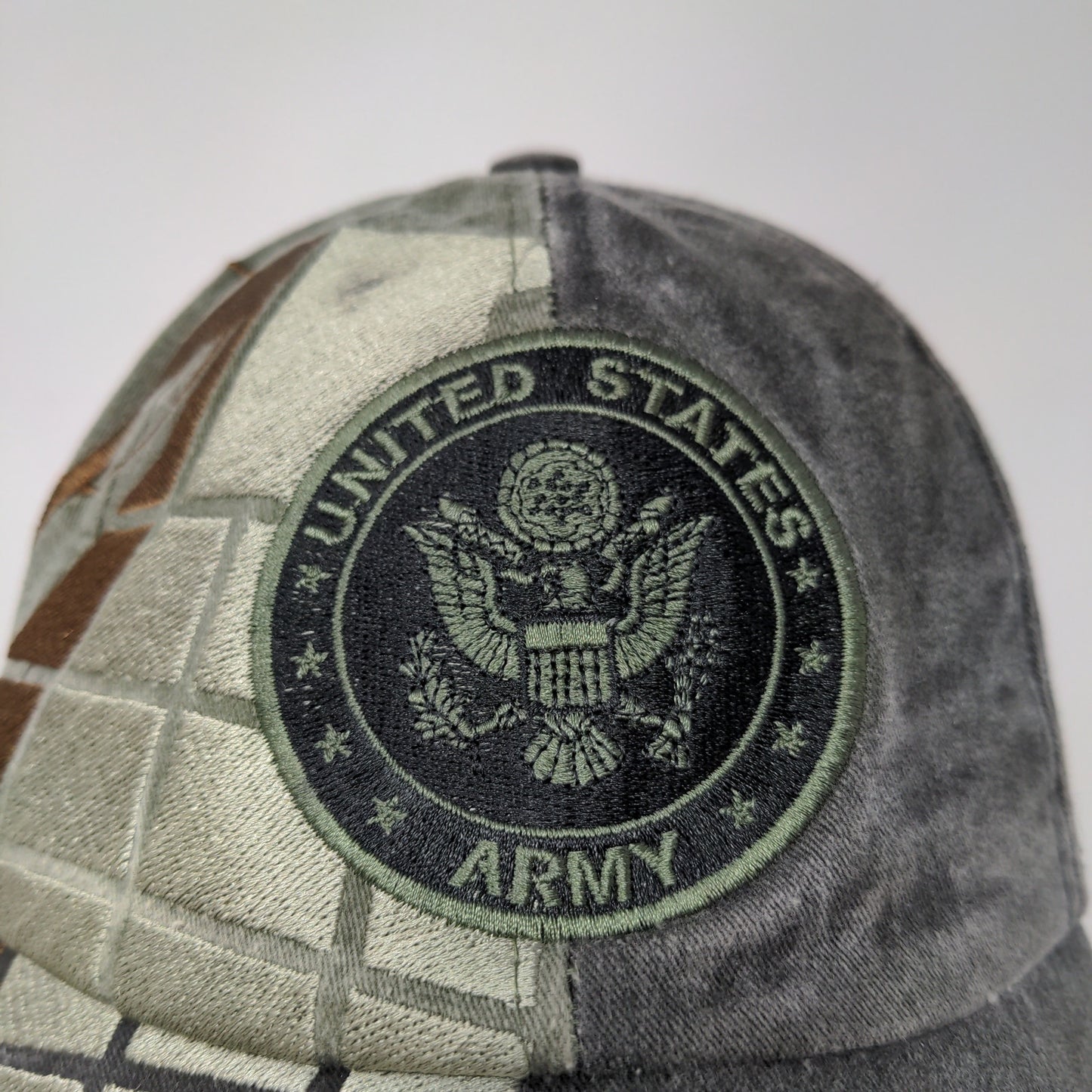 Eagle Crest U.S. Army Strapback Hat Gray OSFM Embroidered Logo