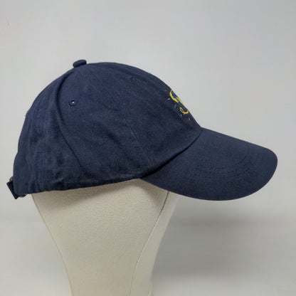 Anvil Men's Slideback Hat Blue Adjustable Embroidered SN Logo Cotton