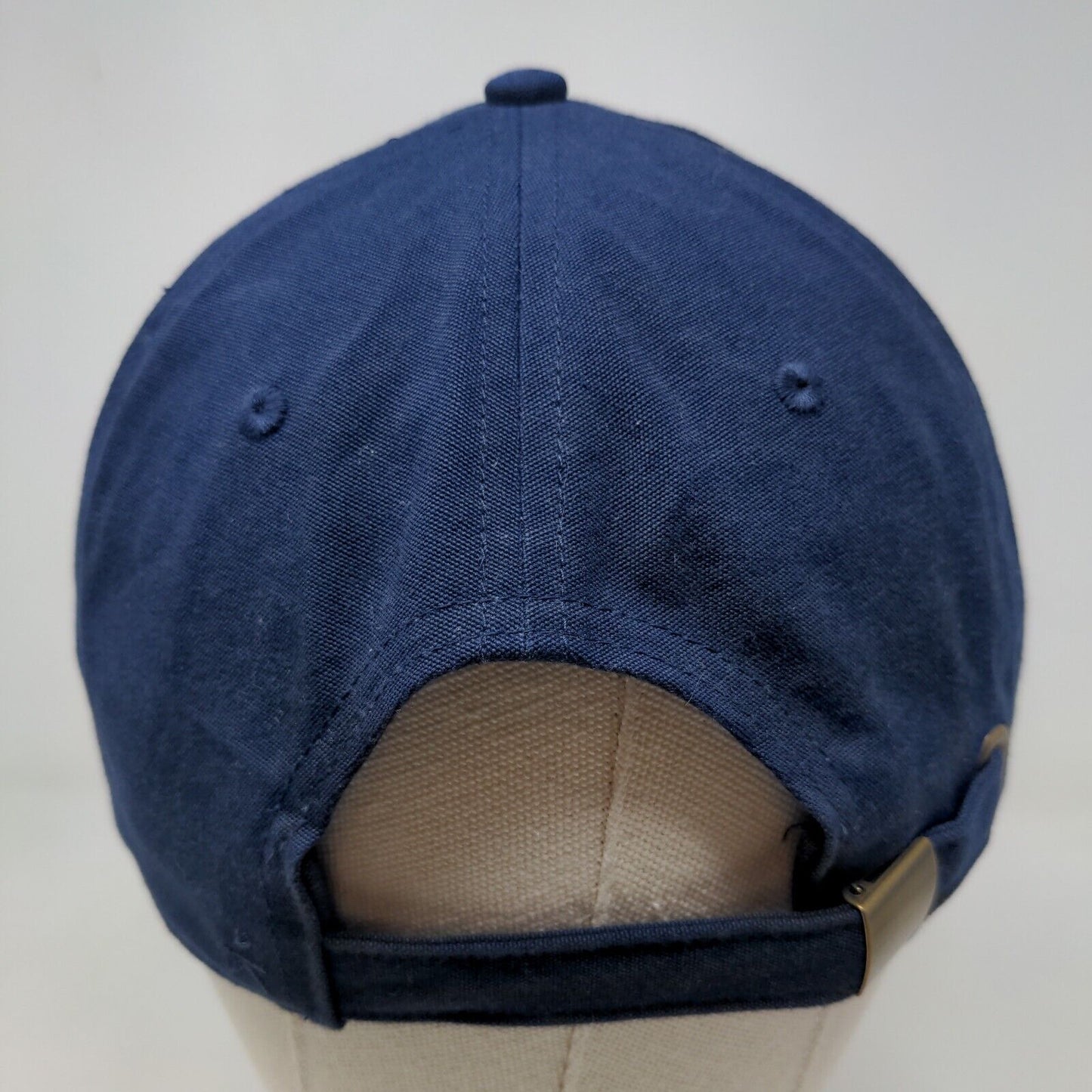 Unbranded Men's Slideback Hat Blue Adjustable Embroidered Logo Organic Cotton