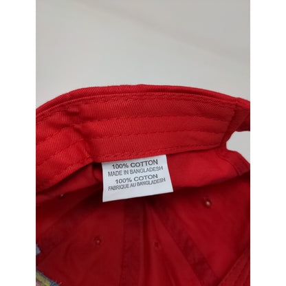Justice Red Embroidered Logo Slideback Hat Red 100% Cotton Logo