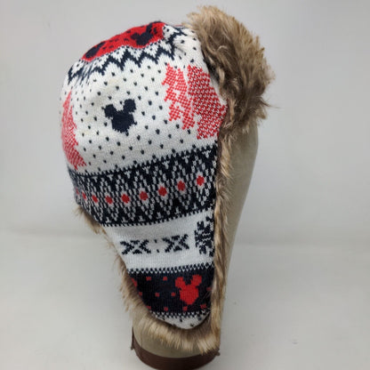 Baby Gap Disney Trapper Hat Knit Fleece Lined Multi Size S/M Fair Isle