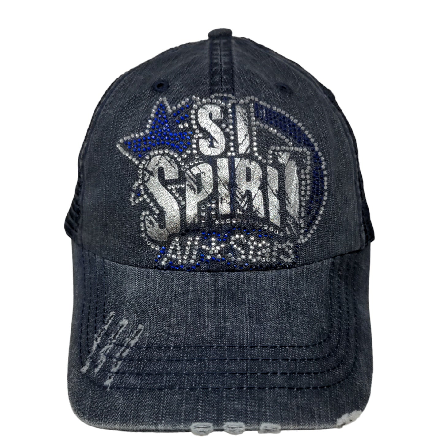 SI Spirit All Stars Women's Strapback Mesh Back Hat Blue OSFAS Shiny Graphic