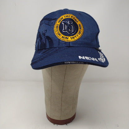 City Hunter Mens New Orleans Strapback Hat Blue OSFA Embroidered Logo