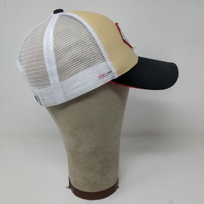 Cincinnati Reds MLB Snapback Mesh Back Hat Gold White Adjustable Montgomery Inn