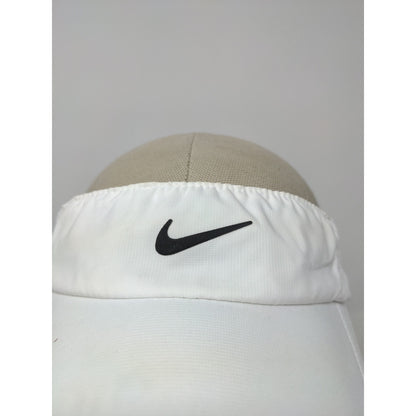 Nike Golf Visor OSFA Strapback White Black Embroidered Swoosh