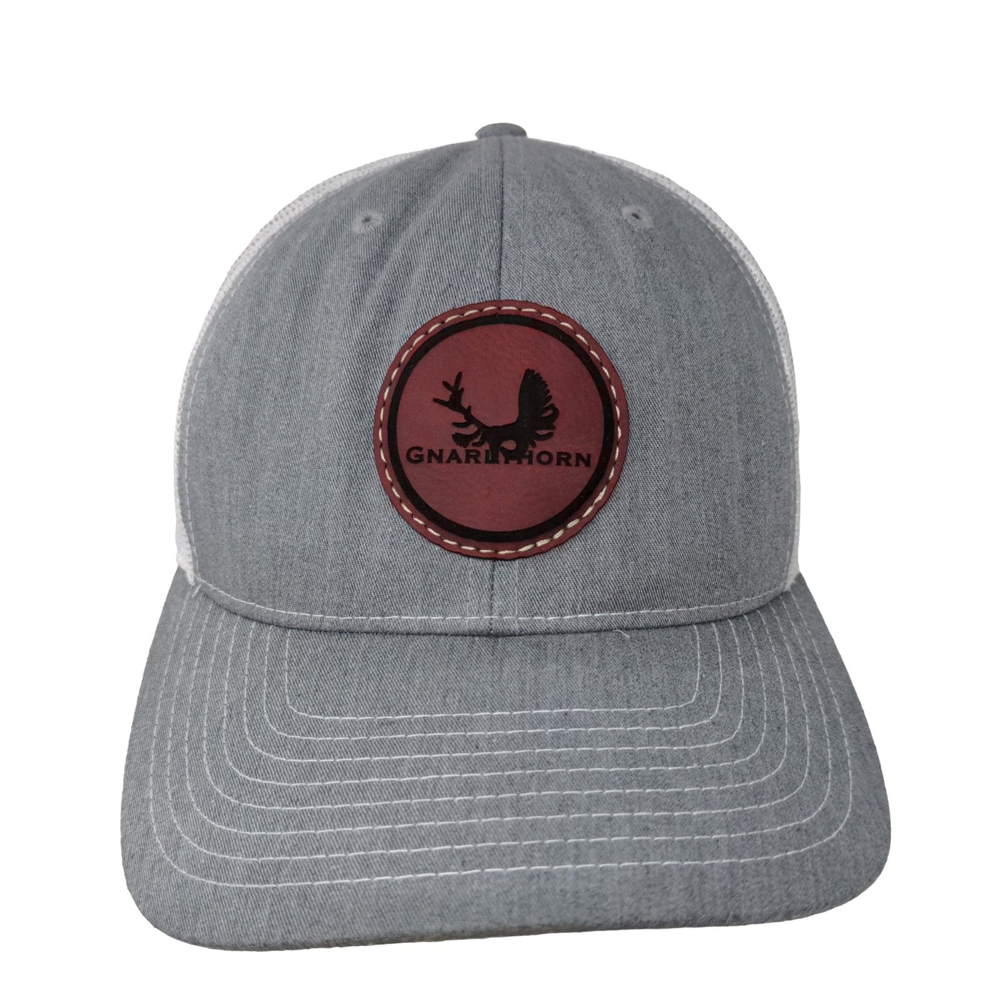Richardson Mens Gnarlhorn Snapback Mesh Back Hat White Gray Adjustable