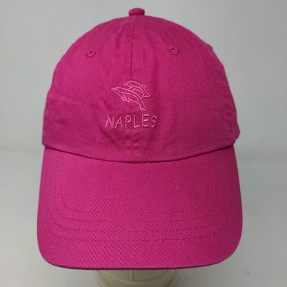 Distinctive Headwear Women's Strapback Hat Pink Embroidered Naples Logo Dolphins