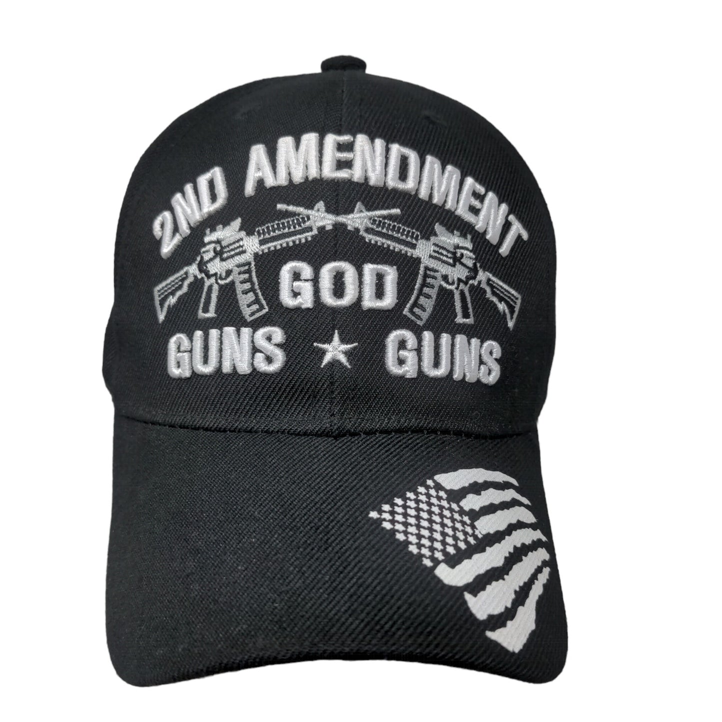 U.S. Warriors Men's 2nd Amendment 2A Strapback Hat Black Embroidered Logo