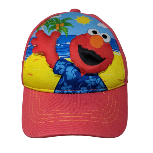 Sesame Street Boy's Snapback Hat Red 100% Cotton Elmo Vacation Graphic