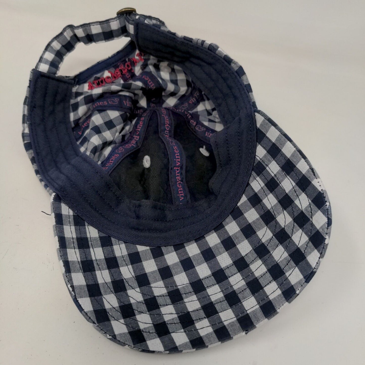 Vineyard Vines Women's Slideback Hat Multicolored Check Pattern Embroidered Logo