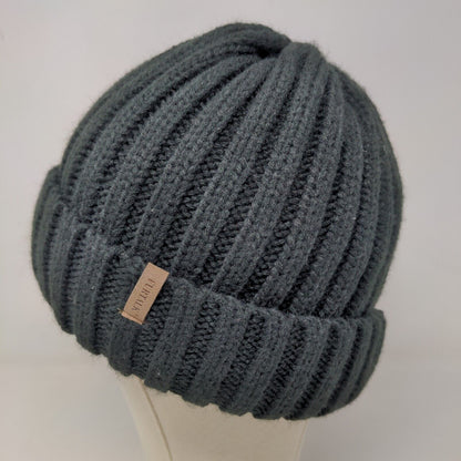 Furtalk Men's Knit Beanie Ski Cap Hat Black Polyester Spandex Blend