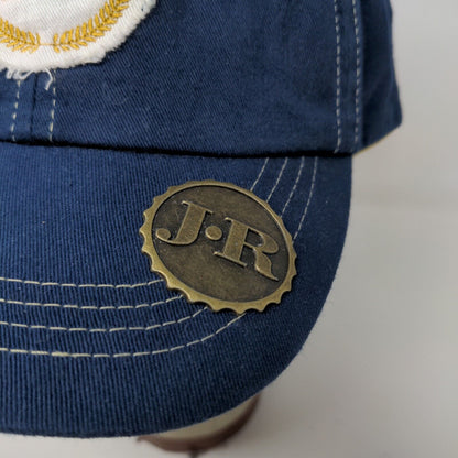 JR Cigars Men's Strapback Hat Blue Adjustable Embroidered Logo