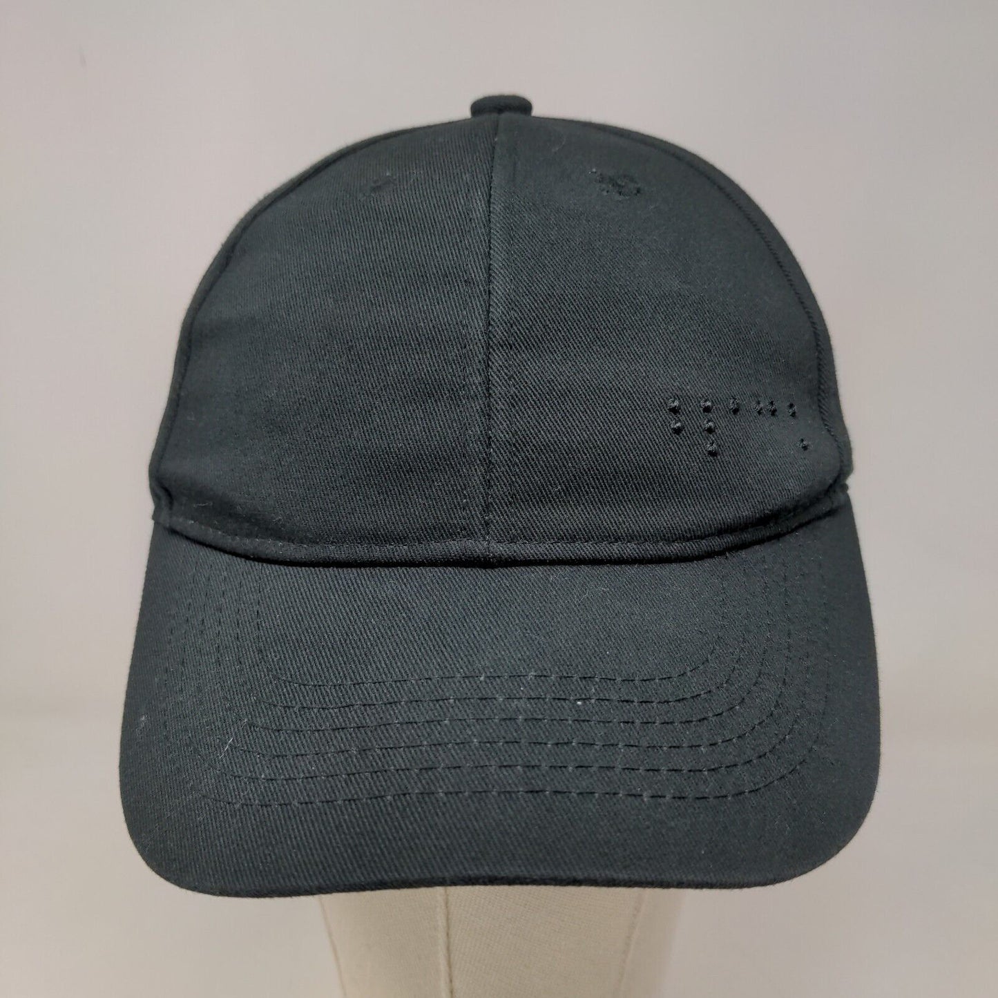 Blind Braille Men's Slideback Hat Black Adjustable Embroidered