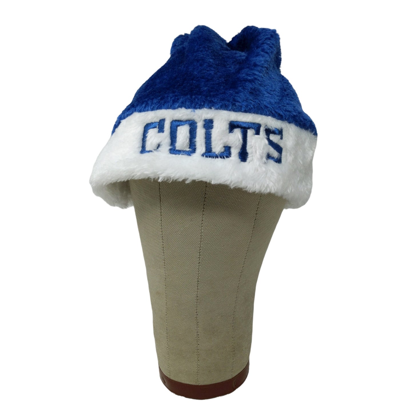 NFL Official Indianapolis Colts Santa Hat Soft Fuzzy Embroidered Blue & White