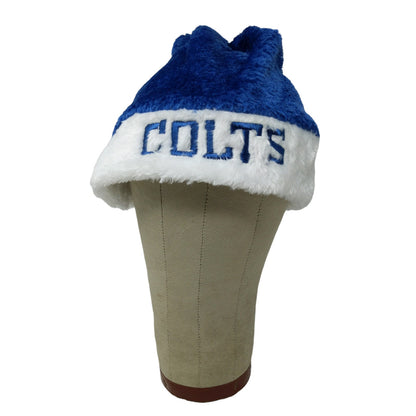 NFL Official Indianapolis Colts Santa Hat Soft Fuzzy Embroidered Blue & White