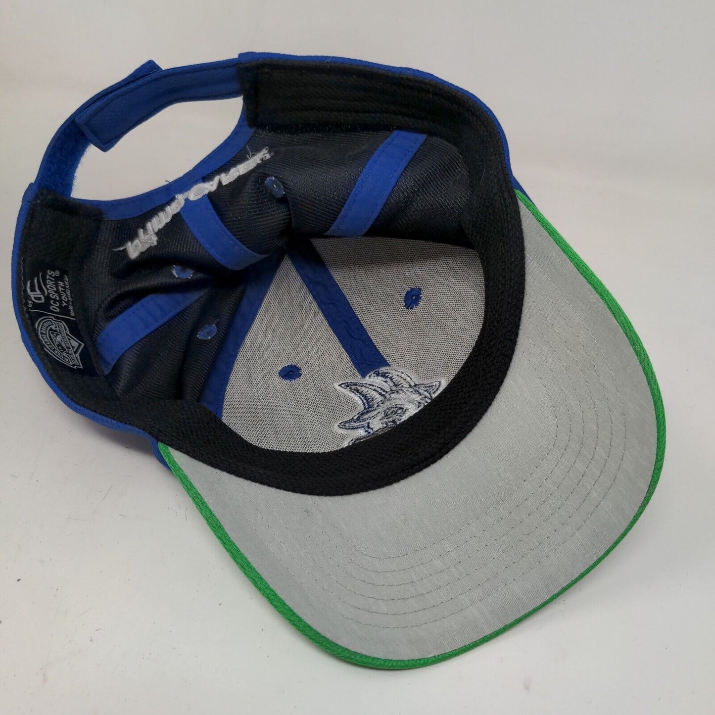 OC Sports Boy's Strapback Hat Blue Green Youth Hartford Yard Goats Logo