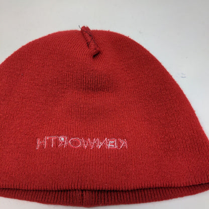 KW Kenworth Men's Beanie Hat Black Red Embroidered Logo Spell Out