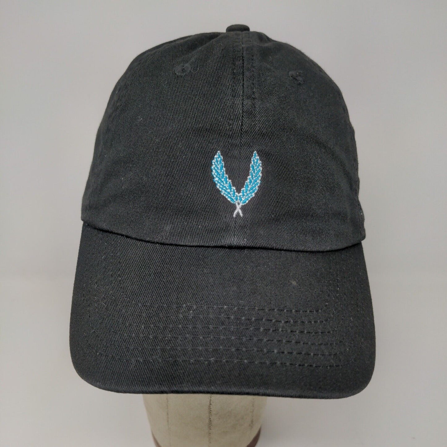 First Harvest Mens Slideback Hat Black Adjustable Embroidered Logo