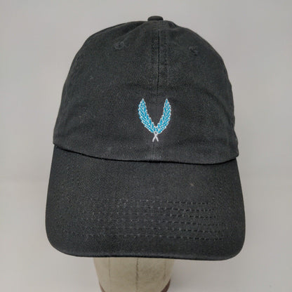 First Harvest Mens Slideback Hat Black Adjustable Embroidered Logo