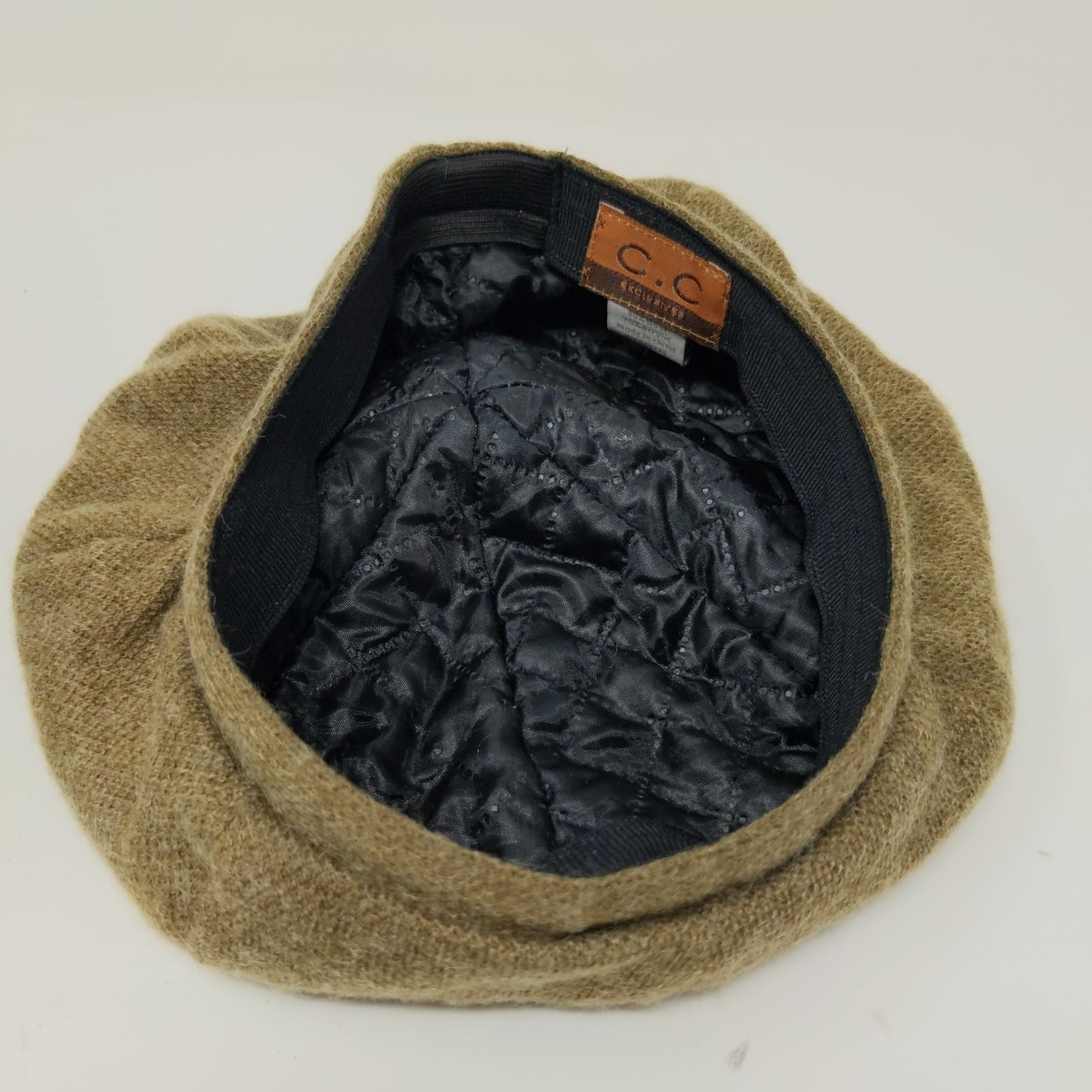 C.C. Exclusives Wool Blend Pom Pom Hat Brown Quilted Liner Logo