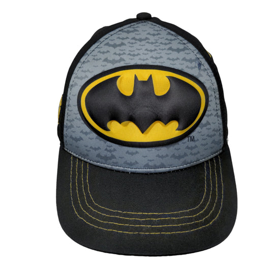 Batman Boy's Snapback Hat Black Adjustable All Over Print Bat Logo