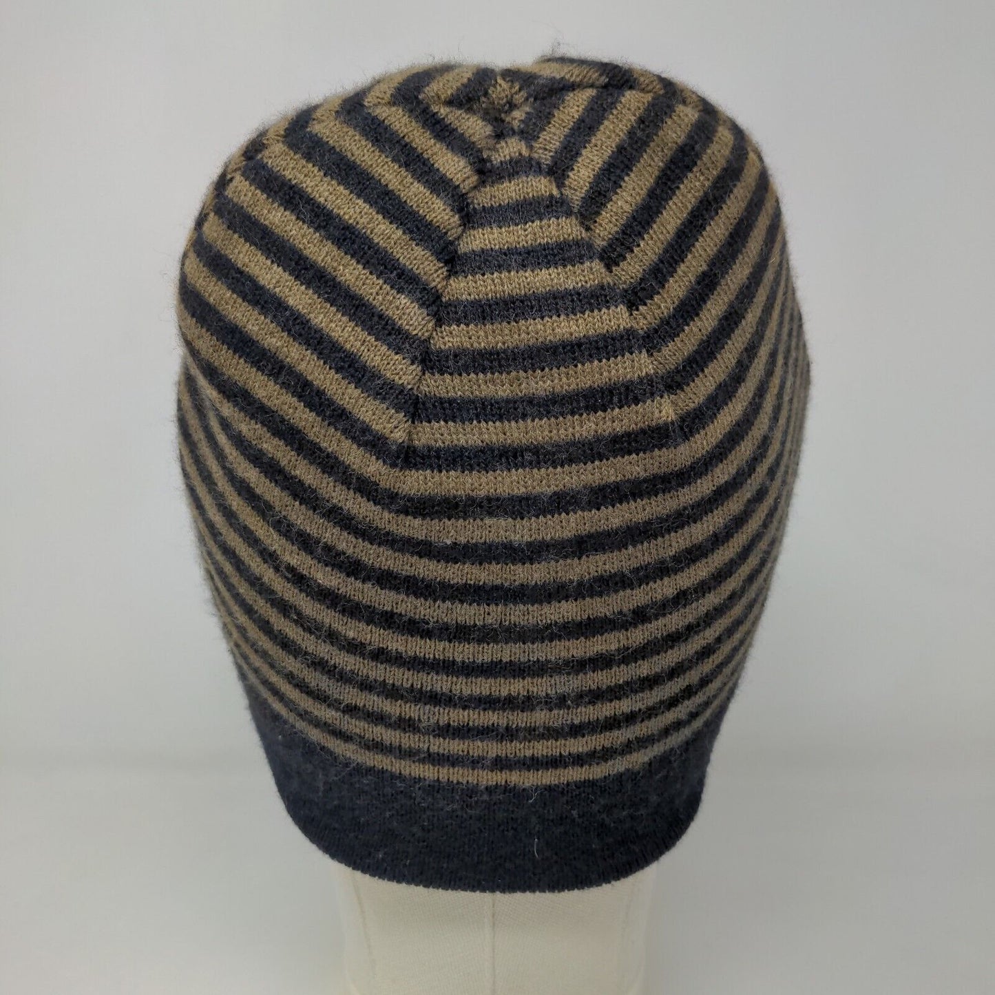 Calvin Klein Men's Beanie Hat Black 100% Acrylic Striped Spell Out