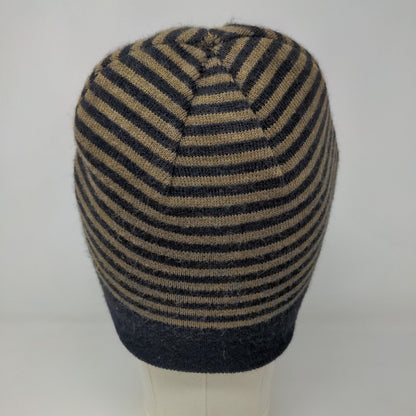 Calvin Klein Men's Beanie Hat Black 100% Acrylic Striped Spell Out