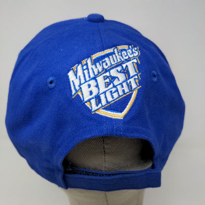 Milwaukee's Best Light Strapback Hat Blue OSFA Embroidered Logo Cards Poker