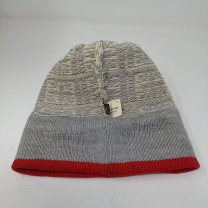 KiPi of Maine Beanie Hat Pom Pom Gray Red Warm Soft Made in USA