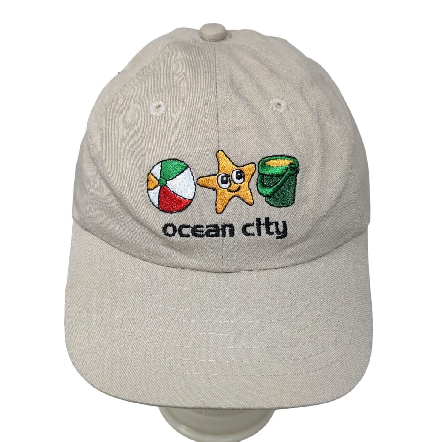 Royal Resortwear Men's Slideback Hat Tan Embroidered Ocean City Logo