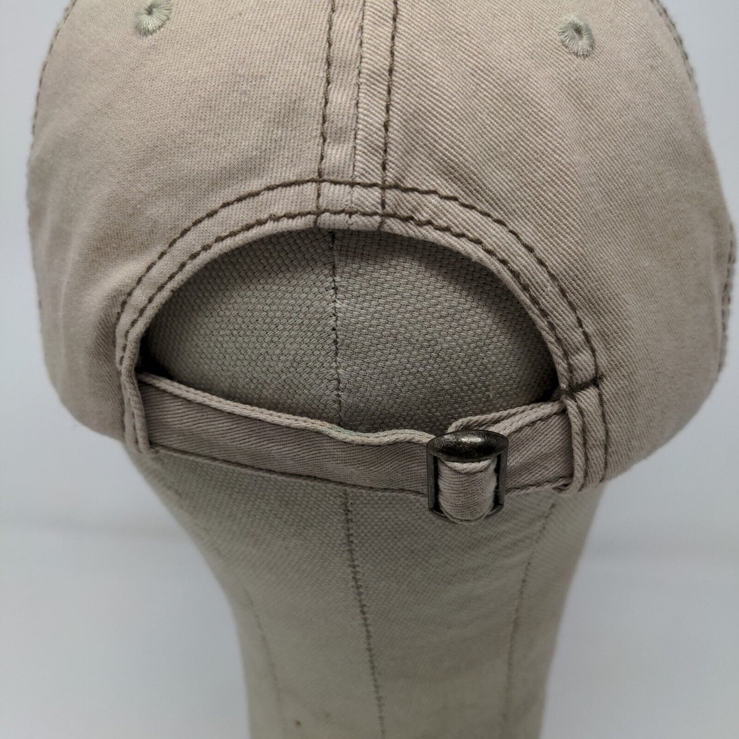 Barking Cow Slideback Hat Beige Tan Adjustable Embroidered Logo