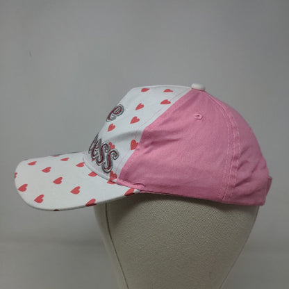 Koskash Headwear Girl's Strapback Hat White Pink 48CM Little Princess Hearts