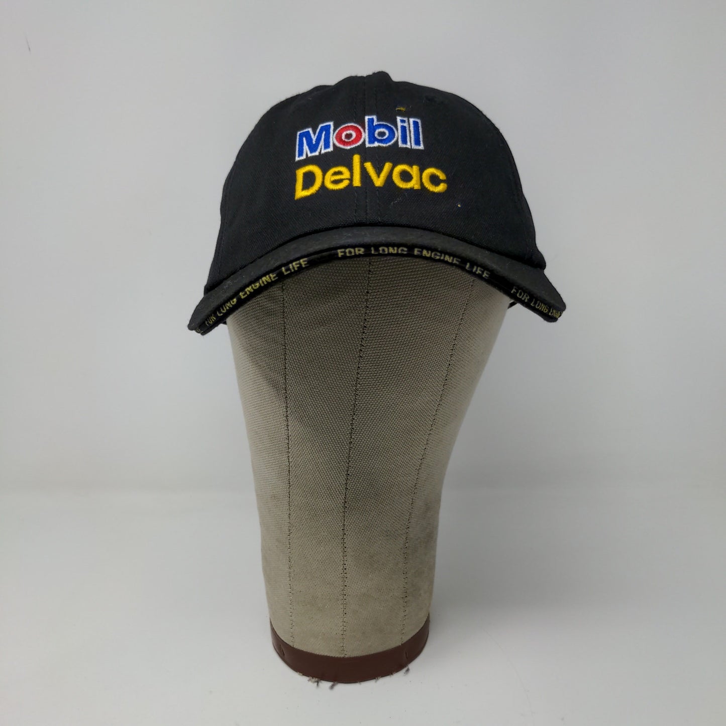 Mobil Delvac Slideback Hat OSFM Black Embroidered Spell Out Logo