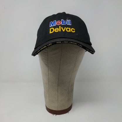 Mobil Delvac Slideback Hat OSFM Black Embroidered Spell Out Logo