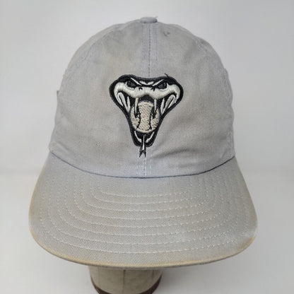 New Era Mens Slideback Hat Gray OSFA Embroidered Rattlesnake Logo Distressed