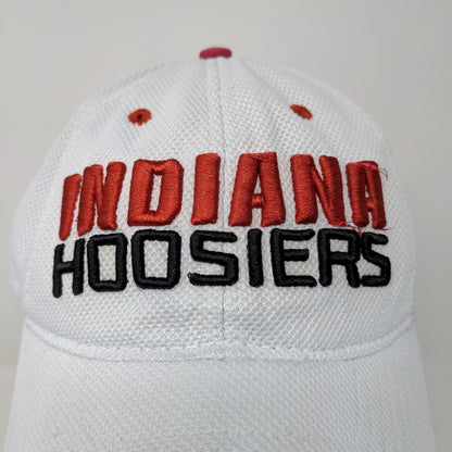 NCAA Indiana Hoosiers IU Fitted Adidas Baseball Hat White Embroidered Logo