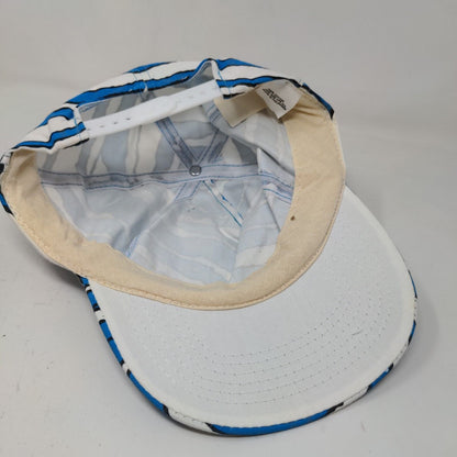 Unbranded Men's Snapback Hat Blue White OSFA Stripes Waves 100% Cotton