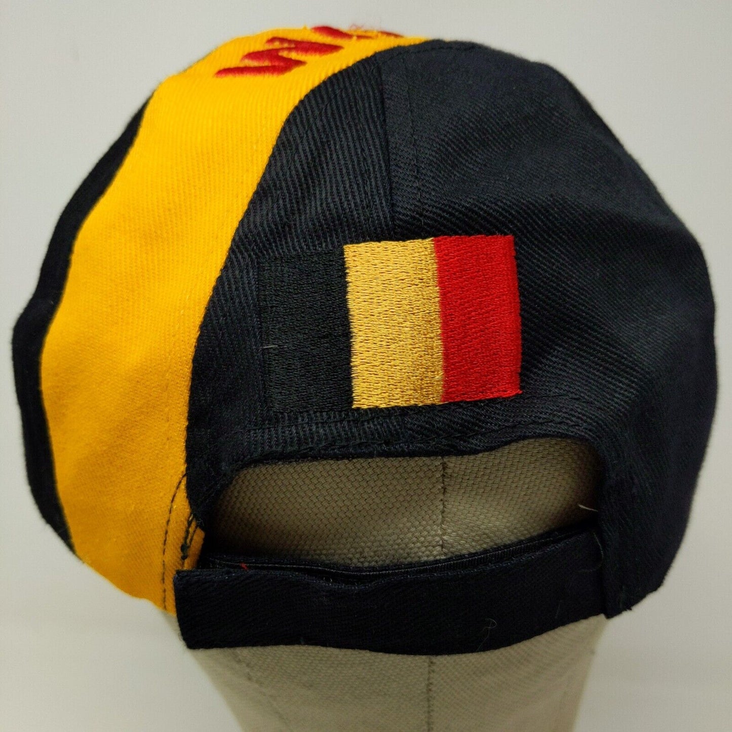 Belgium Flag Black Red Yellow Strap Back Hat Cap Embroidered Adjustable