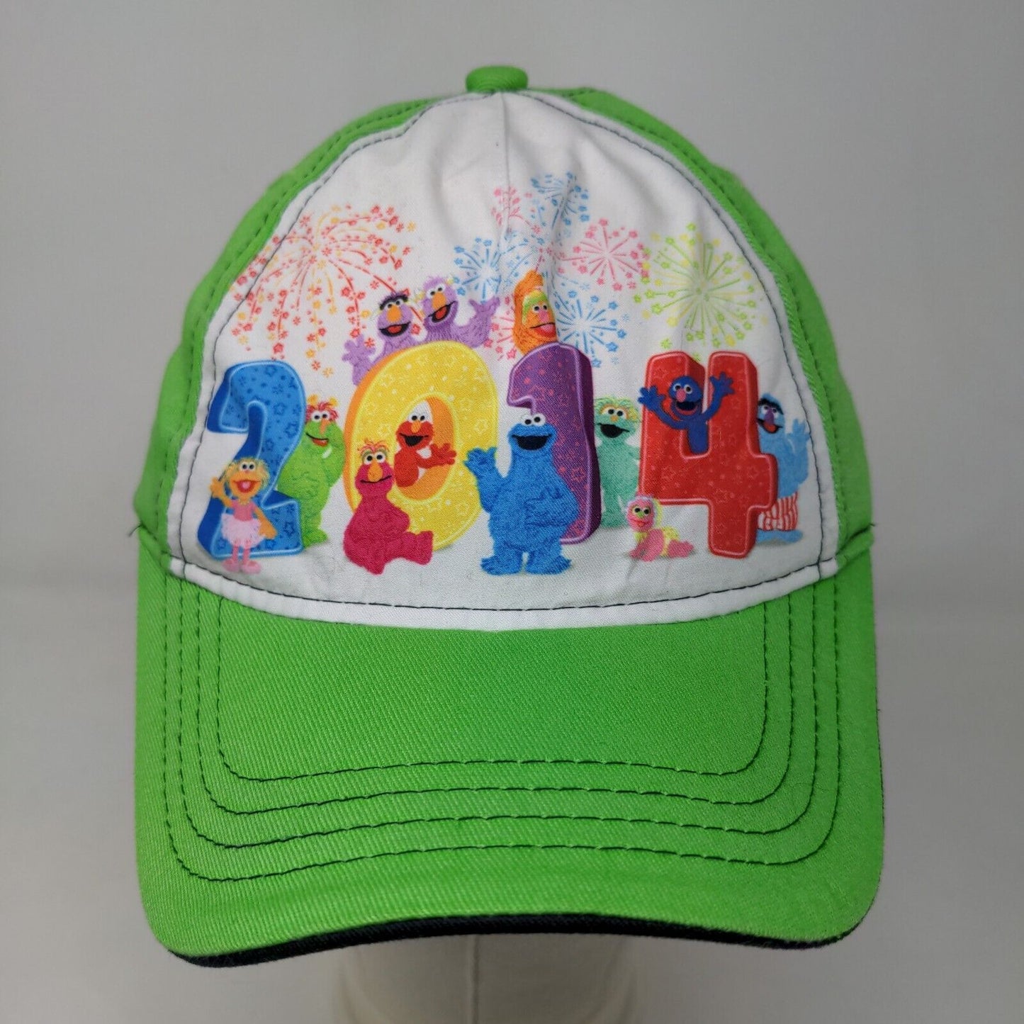 Sesame Place Boy's Strapback Hat Green Seaword 2014 Cotton Poly Blend