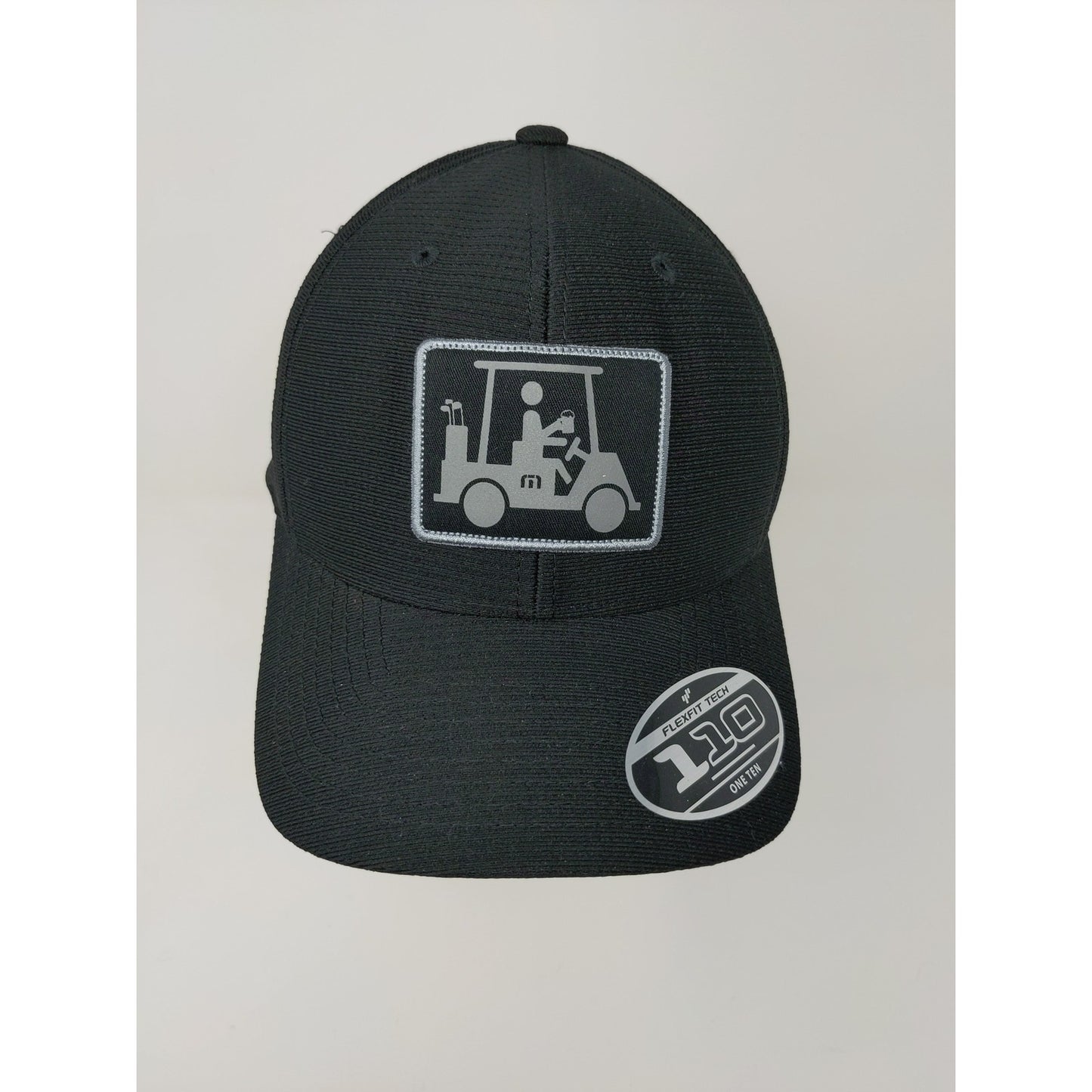 Flexfit 110 One Ten Snapback Hat Forklift Embroidered Logo Black