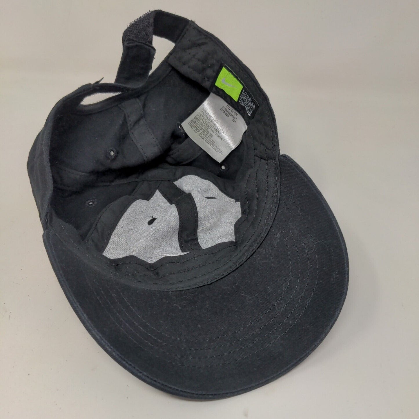 Nike Toddler Strapback Hat Black 100% Cotton Swoosh Logo Embroidered