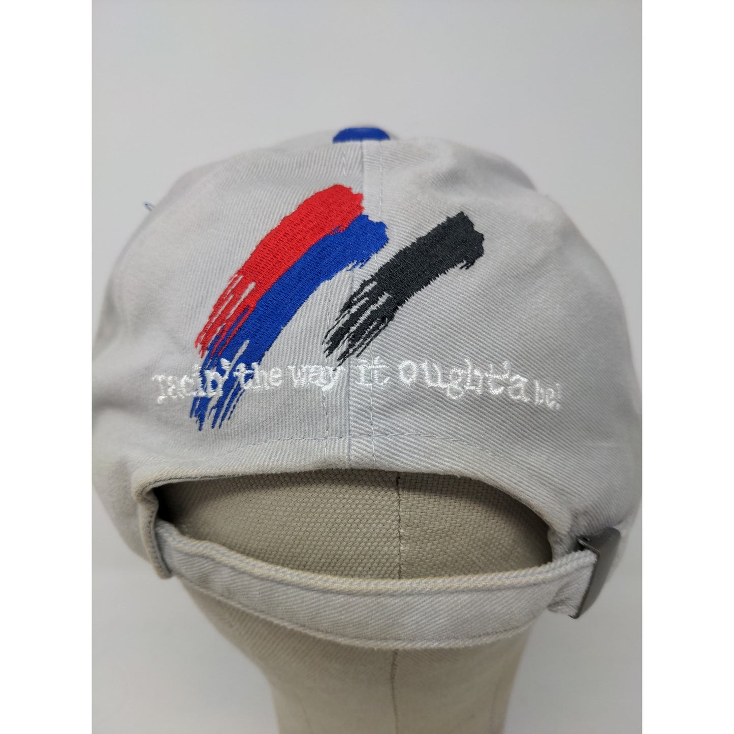 Bristol Motor Speedway Slideback Hat Embroidered Logo Spell Out Gray Blue