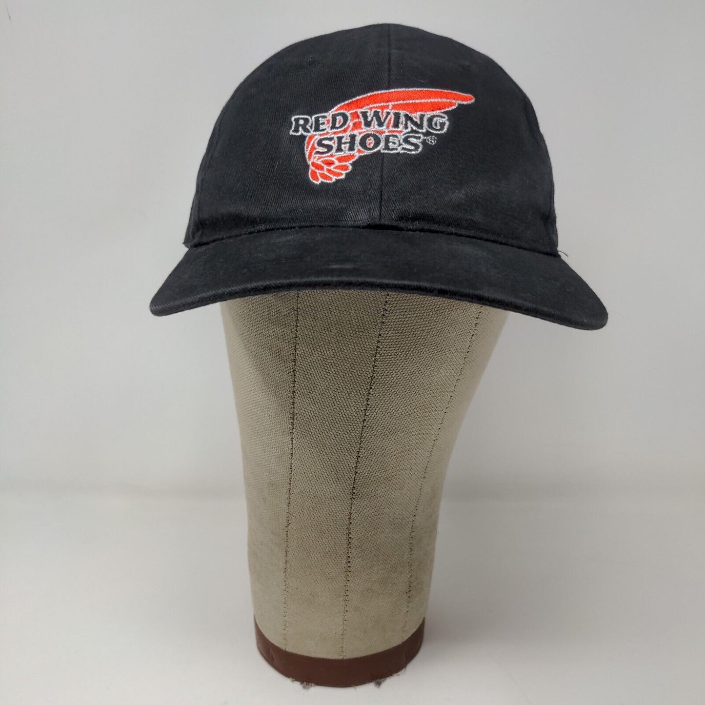 Red Wing Shoes Mens Strapback Hat Black Adjustable Embroidered Logo