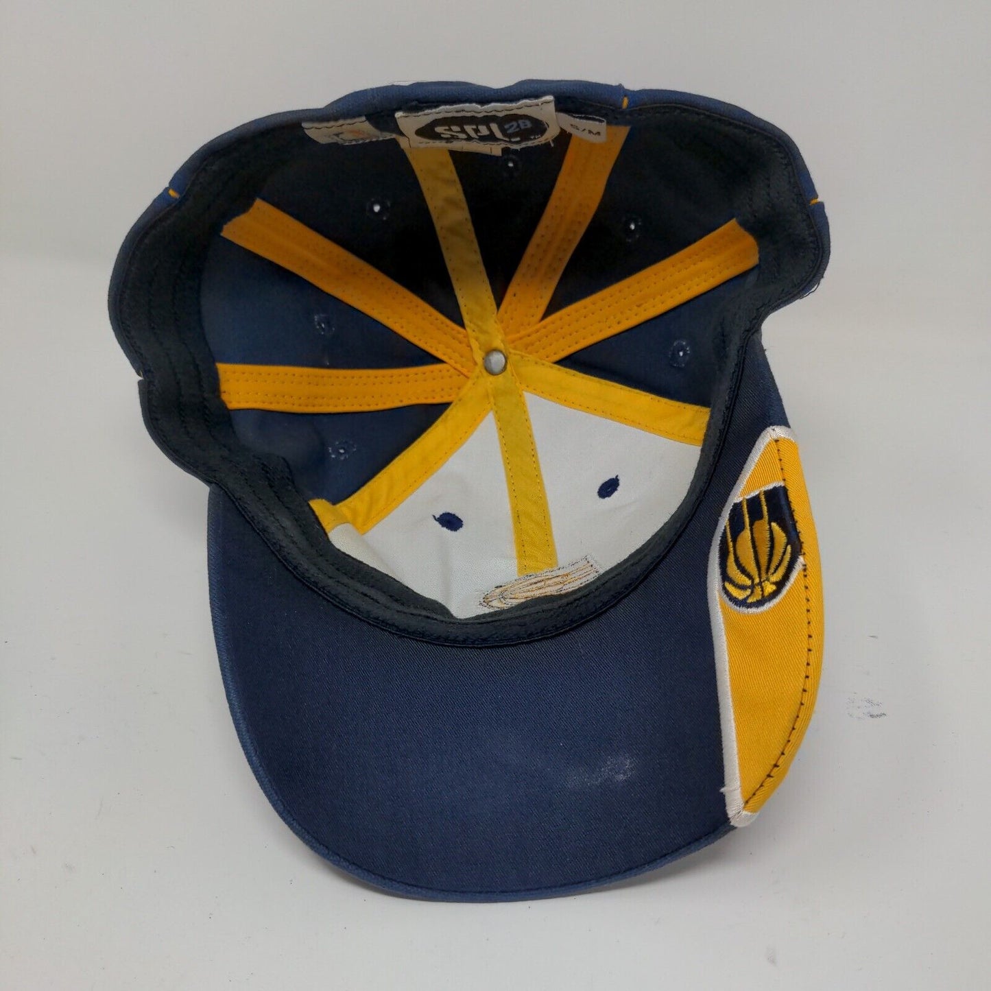 NBA Indiana Pacers Basketball Yellow Blue Cap Hat Size S / M Embroidered Logo