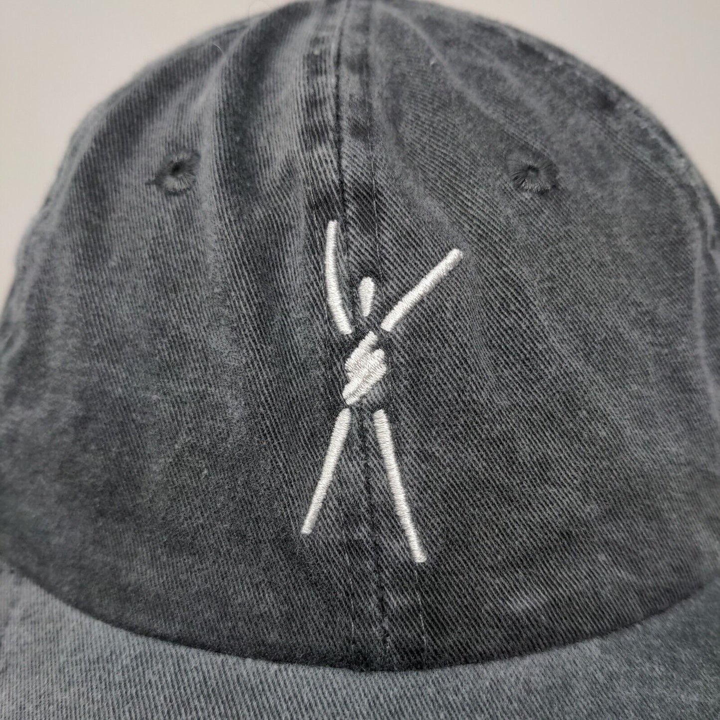 ZKAPZ Men's Slideback Hat Gray OSFA Embroidered Stick Figure Waving Logo